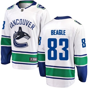 Men's Jay Beagle Vancouver Canucks Breakaway Away Jersey - White