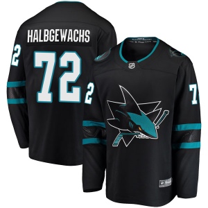 Men's Jayden Halbgewachs San Jose Sharks Breakaway Alternate Jersey - Black