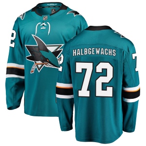 Men's Jayden Halbgewachs San Jose Sharks Breakaway Home Jersey - Teal