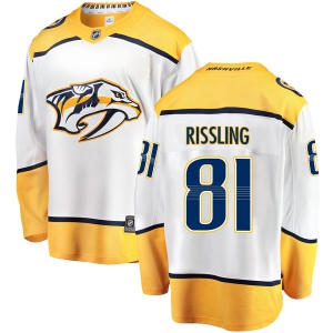 Men's Jaynen Rissling Nashville Predators Breakaway Away Jersey - White