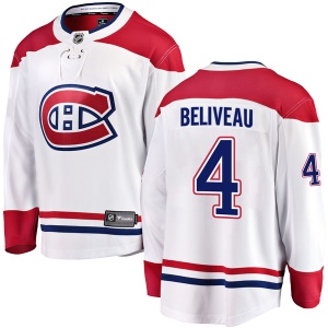 Men's Jean Beliveau Montreal Canadiens Breakaway Away Jersey - White