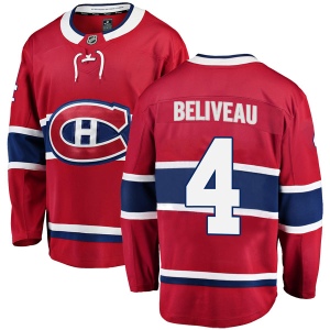 Men's Jean Beliveau Montreal Canadiens Breakaway Home Jersey - Red