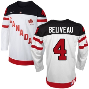 Men's Jean Beliveau Team Canada Premier 100th Anniversary Olympic Hockey Jersey - White