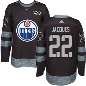 Men's Jean-Francois Jacques Edmonton Oilers Authentic 1917-2017 100th Anniversary Jersey - Black