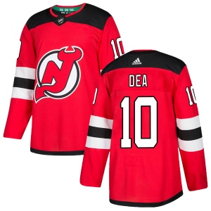 Men's Jean-Sebastien Dea New Jersey Devils Authentic Home Jersey - Red