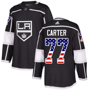 Men's Jeff Carter Los Angeles Kings Authentic USA Flag Fashion Jersey - Black