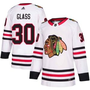 Men's Jeff Glass Chicago Blackhawks Authentic Away Jersey - White