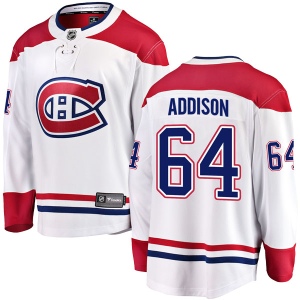 Men's Jeremiah Addison Montreal Canadiens Breakaway Away Jersey - White