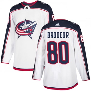 Men's Jeremy Brodeur Columbus Blue Jackets Authentic Away Jersey - White