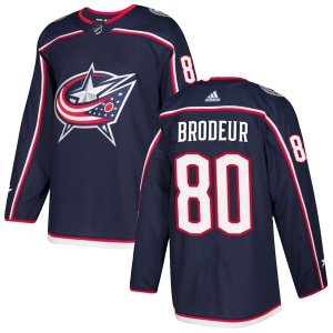 Men's Jeremy Brodeur Columbus Blue Jackets Authentic Home Jersey - Navy