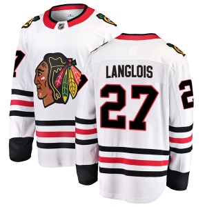 Men's Jeremy Langlois Chicago Blackhawks Breakaway Away Jersey - White