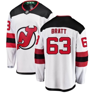 Men's Jesper Bratt New Jersey Devils Breakaway Away Jersey - White