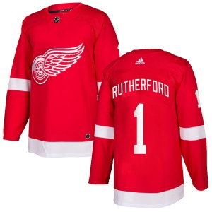 Men's Jim Rutherford Detroit Red Wings Authentic Home Jersey - Red