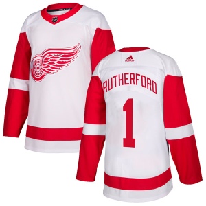 Men's Jim Rutherford Detroit Red Wings Authentic Jersey - White