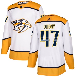 Men's Jimmy Oligny Nashville Predators Authentic Away Jersey - White