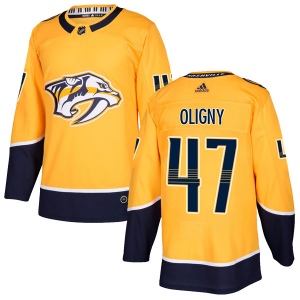 Men's Jimmy Oligny Nashville Predators Authentic Home Jersey - Gold