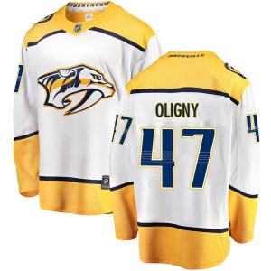 Men's Jimmy Oligny Nashville Predators Breakaway Away Jersey - White