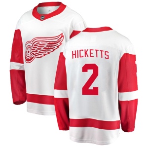 Men's Joe Hicketts Detroit Red Wings Breakaway Away Jersey - White