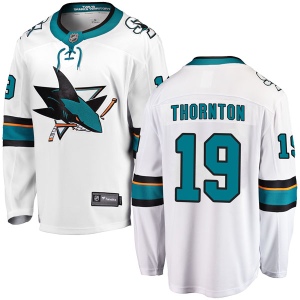 Men's Joe Thornton San Jose Sharks Breakaway Away Jersey - White