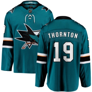 Men's Joe Thornton San Jose Sharks Home Breakaway Jersey - Teal