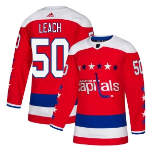 Men's Joey Leach Washington Capitals Authentic Alternate Jersey - Red