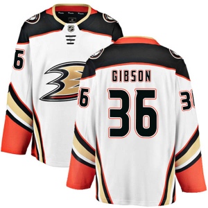 Men's John Gibson Anaheim Ducks Authentic Away Jersey - White