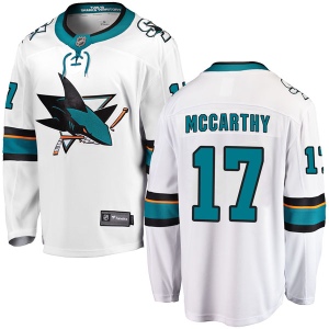 Men's John McCarthy San Jose Sharks Breakaway Away Jersey - White