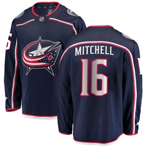 Men's John Mitchell Columbus Blue Jackets Breakaway Home Jersey - Navy