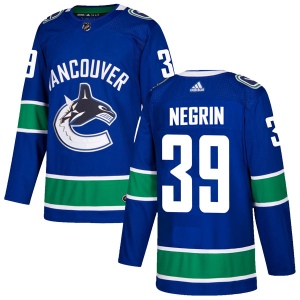 Men's John Negrin Vancouver Canucks Authentic Home Jersey - Blue