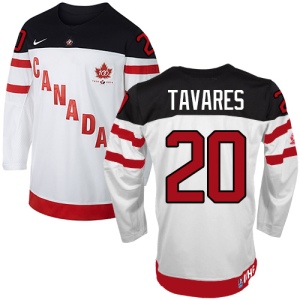 Men's John Tavares Team Canada Premier 100th Anniversary Olympic Hockey Jersey - White