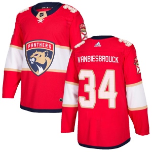 Men's John Vanbiesbrouck Florida Panthers Authentic Home Jersey - Red