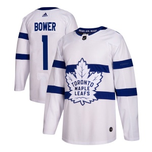 Men's Johnny Bower Toronto Maple Leafs Authentic 2018 Stadium Series Jersey - White