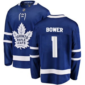 Men's Johnny Bower Toronto Maple Leafs Breakaway Home Jersey - Blue