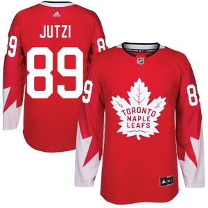 Men's Jon Jutzi Toronto Maple Leafs Authentic Alternate Jersey - Red