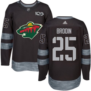 Men's Jonas Brodin Minnesota Wild Authentic 1917-2017 100th Anniversary Jersey - Black