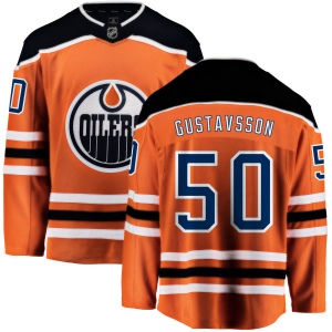 Men's Jonas Gustavsson Edmonton Oilers Home Breakaway Jersey - Orange