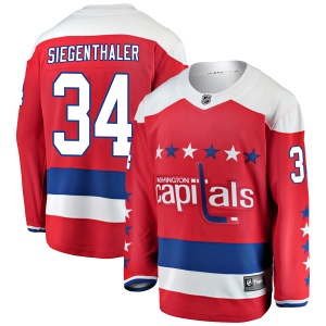 Men's Jonas Siegenthaler Washington Capitals Breakaway Alternate Jersey - Red