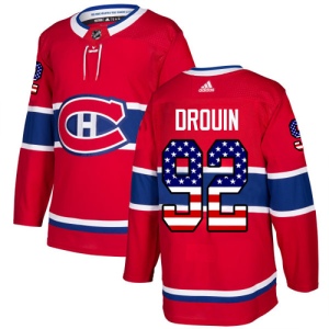 Men's Jonathan Drouin Montreal Canadiens Authentic USA Flag Fashion Jersey - Red