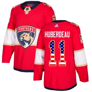 Men's Jonathan Huberdeau Florida Panthers Authentic USA Flag Fashion Jersey - Red