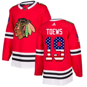 Men's Jonathan Toews Chicago Blackhawks Authentic USA Flag Fashion Jersey - Red