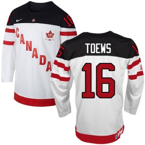 Men's Jonathan Toews Team Canada Premier 100th Anniversary Olympic Hockey Jersey - White