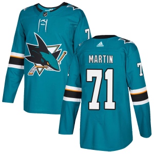 Men's Jonathon Martin San Jose Sharks Authentic Home Jersey - Teal