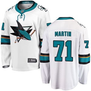 Men's Jonathon Martin San Jose Sharks Breakaway Away Jersey - White