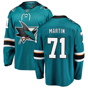 Men's Jonathon Martin San Jose Sharks Breakaway Home Jersey - Teal