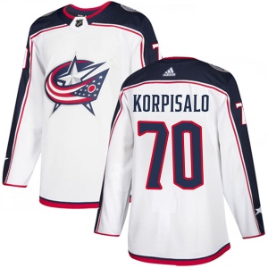 Men's Joonas Korpisalo Columbus Blue Jackets Authentic Away Jersey - White