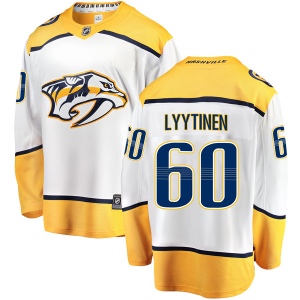 Men's Joonas Lyytinen Nashville Predators Breakaway Away Jersey - White