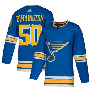 Men's Jordan Binnington St. Louis Blues Authentic Alternate Jersey - Blue