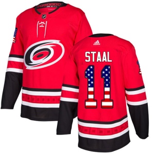 Men's Jordan Staal Carolina Hurricanes Authentic USA Flag Fashion Jersey - Red