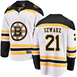 Men's Jordan Szwarz Boston Bruins Breakaway Away Jersey - White