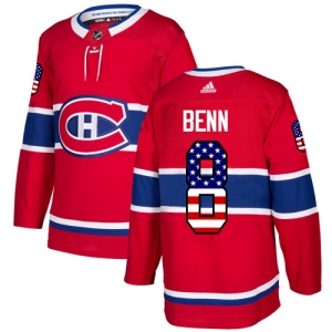 Men's Jordie Benn Montreal Canadiens Authentic USA Flag Fashion Jersey - Red